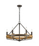 Pendant Light 662mm Wood With Bronze 6 Light E14 60W Pendant Light 662mm Wood With Bronze 6 Light E14 60W